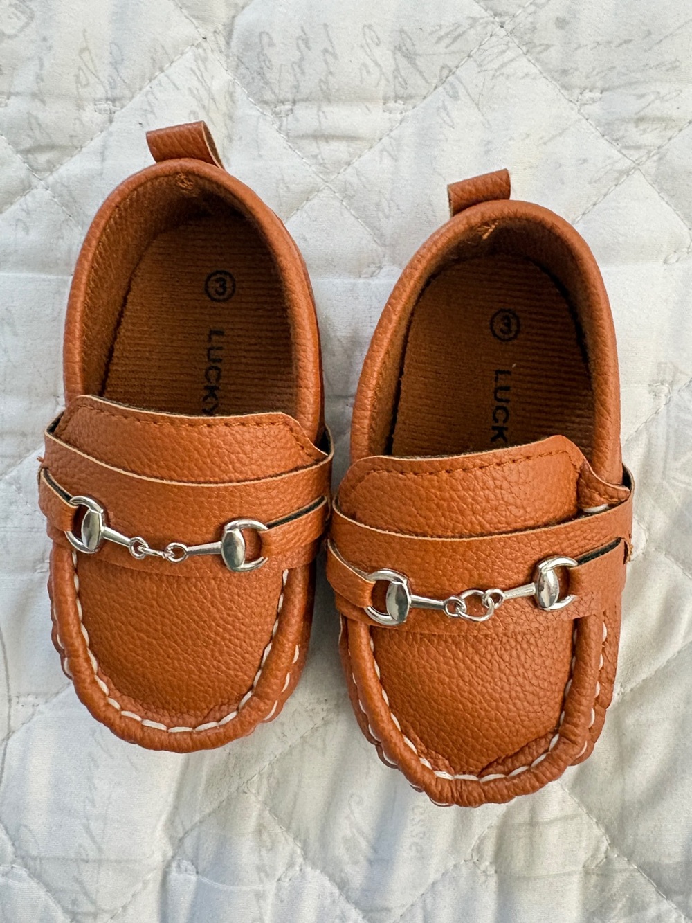 Lucky Brand Toddler Brown Leather-Look Moccasin Loafers with Silver Bit